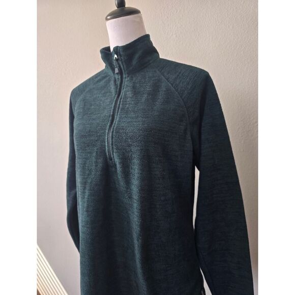 Eddie Bauer Women’s 1/4 Zip Fleece Pullover Green Large Cozy Outdoor Gorpcore - Picture 3 of 9